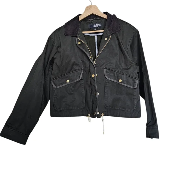 J.Crew Green Cropped Barn Field Jacket For Women Size Small - Picture 2 of 10